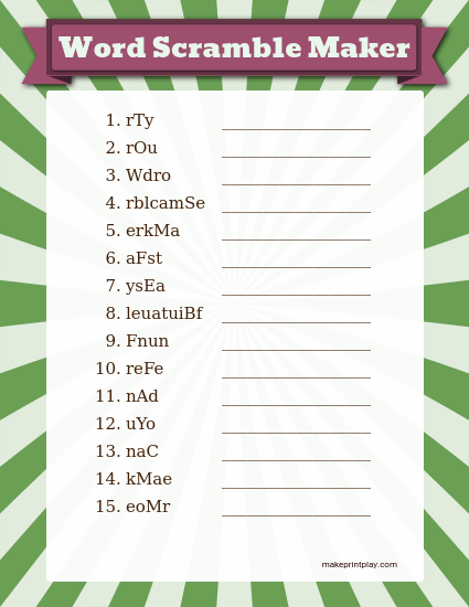 online word jumble maker